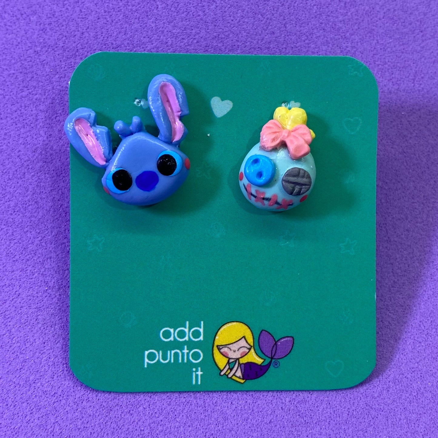 Aretes · Stitch y Trapos (Lilo y Stitch)