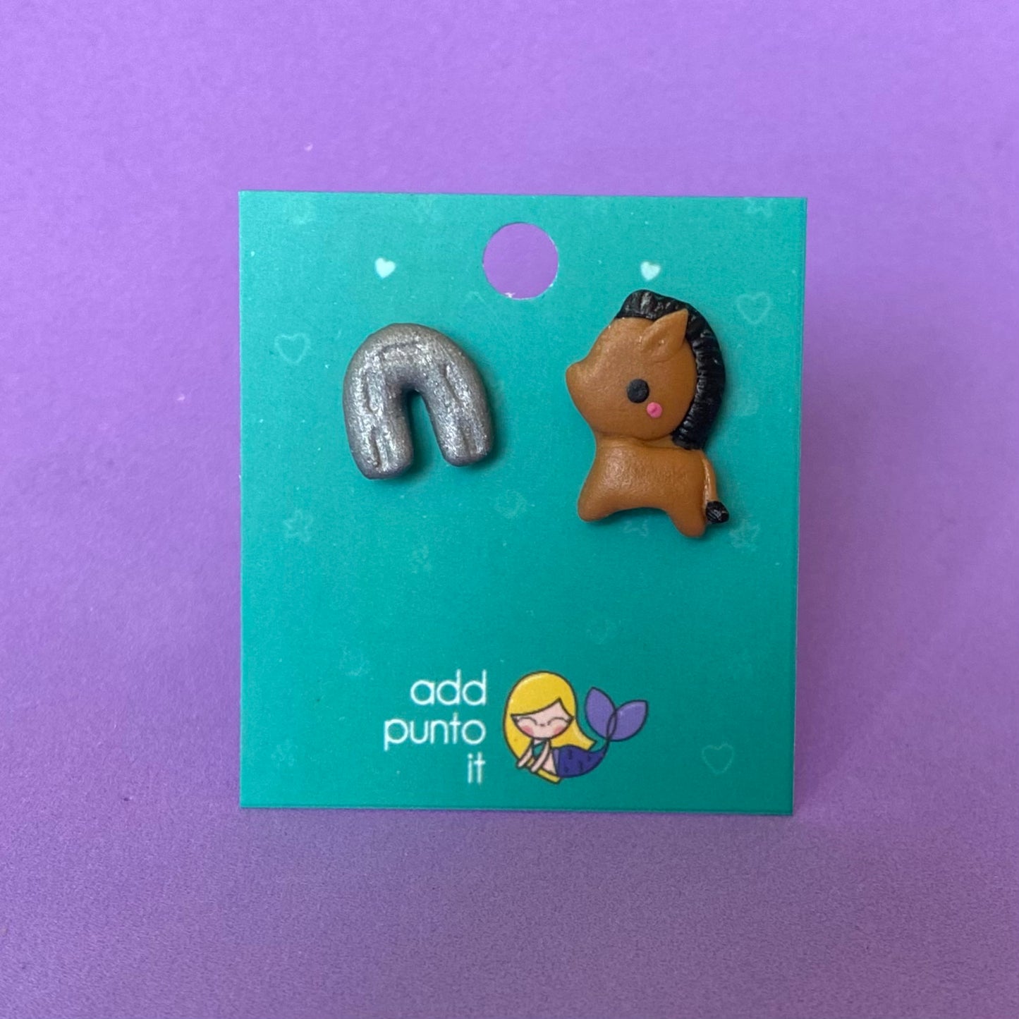 Aretes · Caballo y herradura