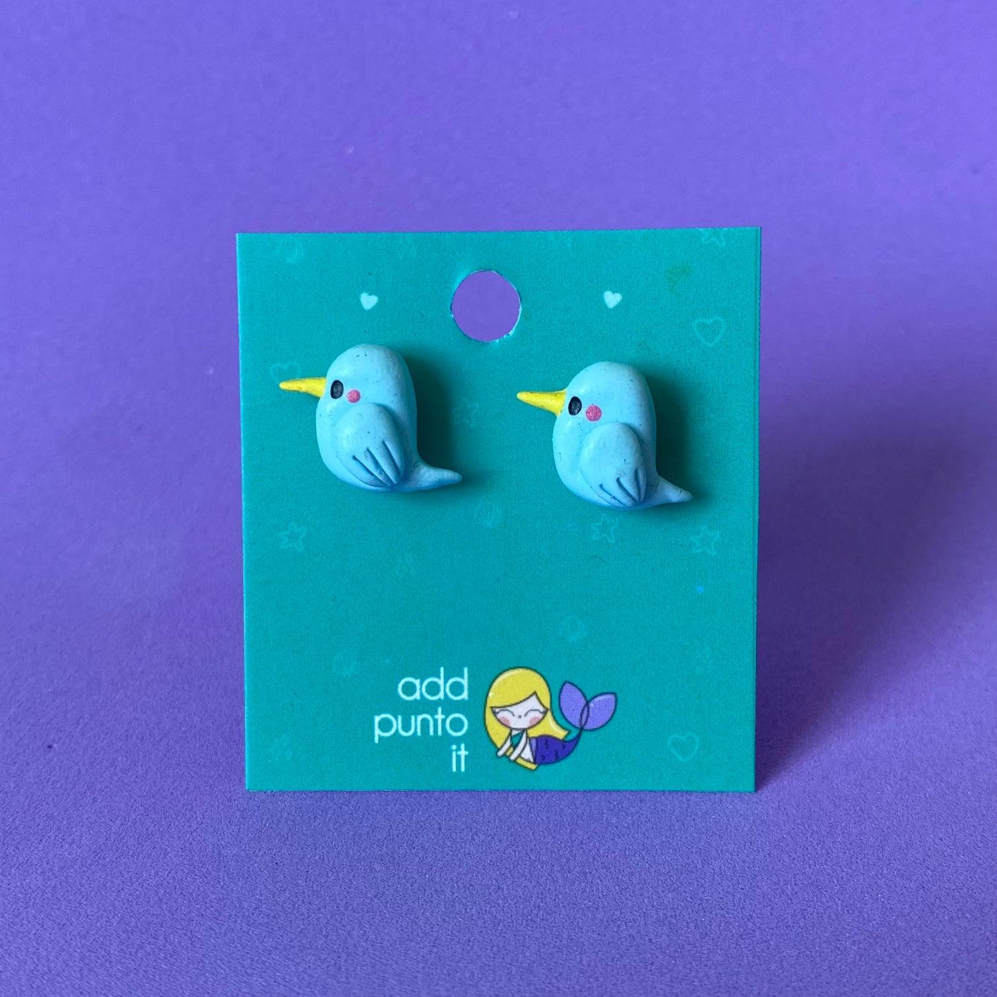 Aretes · Pajarito azul