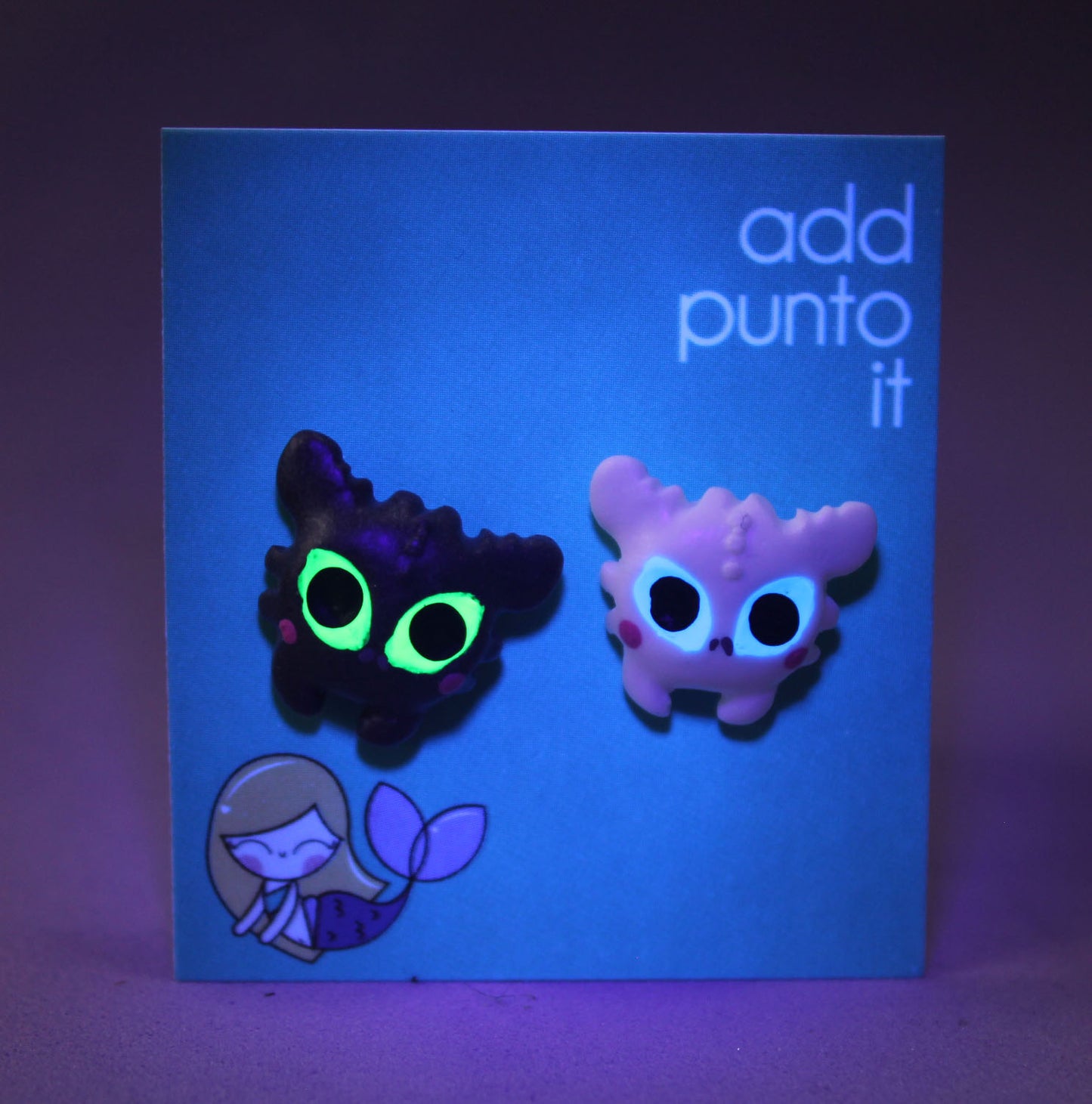 Aretes · Chimuelo y Furia Luminosa, Neón (Como entrenar a tu dragón