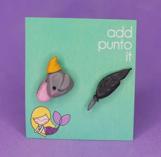 Aretes · Dumbo y pluma