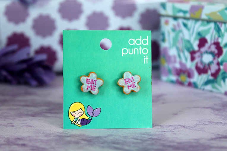 Aretes · Galleta Eat Me (Alicia en el país de las Maravillas)