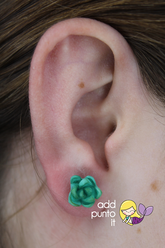 Aretes · Suculenta Verde y morado
