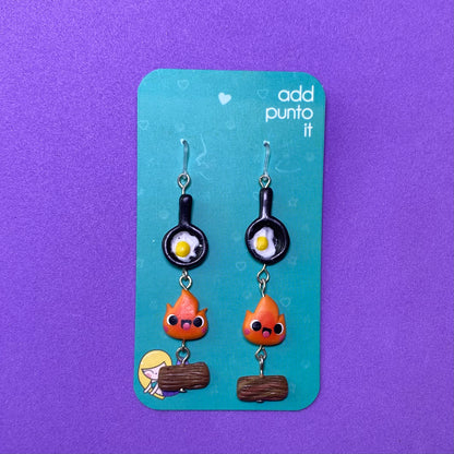 Aretes Gancho · Calcifer (Studio Ghibli, El castillo vagabundo)