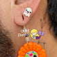 Aretes de Gancho · Cempasúchil centro de Calaverita de azúcar 🌼💀(Neón y Brillan en la obscuridad)(colección LIMITADA 2024)