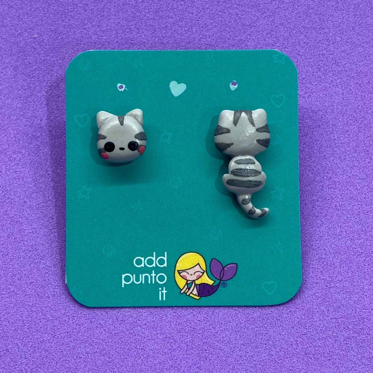 Aretes · Gato Gris