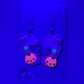 Aretes de Gancho · Ataúd gótico kawaii (Neon y Brillan en la obscuridad)(colección LIMITADA 2024)