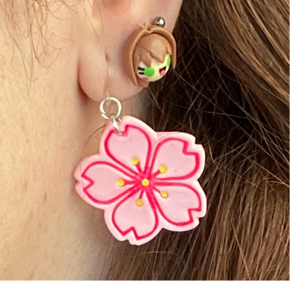 Aretes de gancho · 🌸 Flor de Cerezo (Sakura)