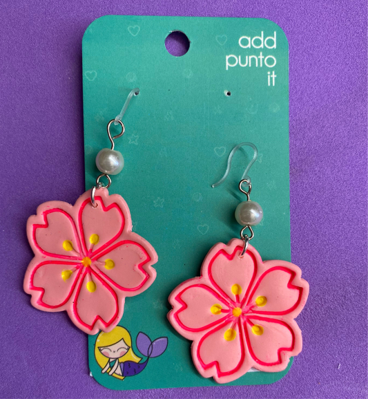 Aretes de gancho · 🌸 Flor de Cerezo (Sakura)