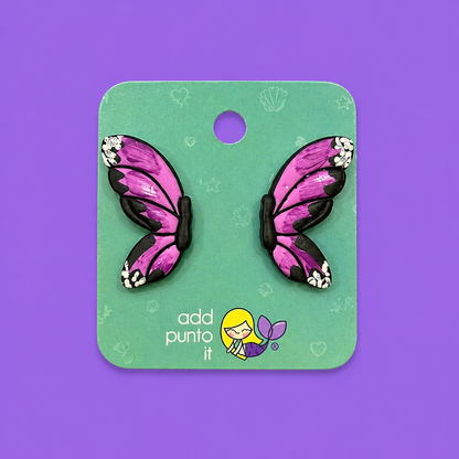Aretes · Alas mariposa morada