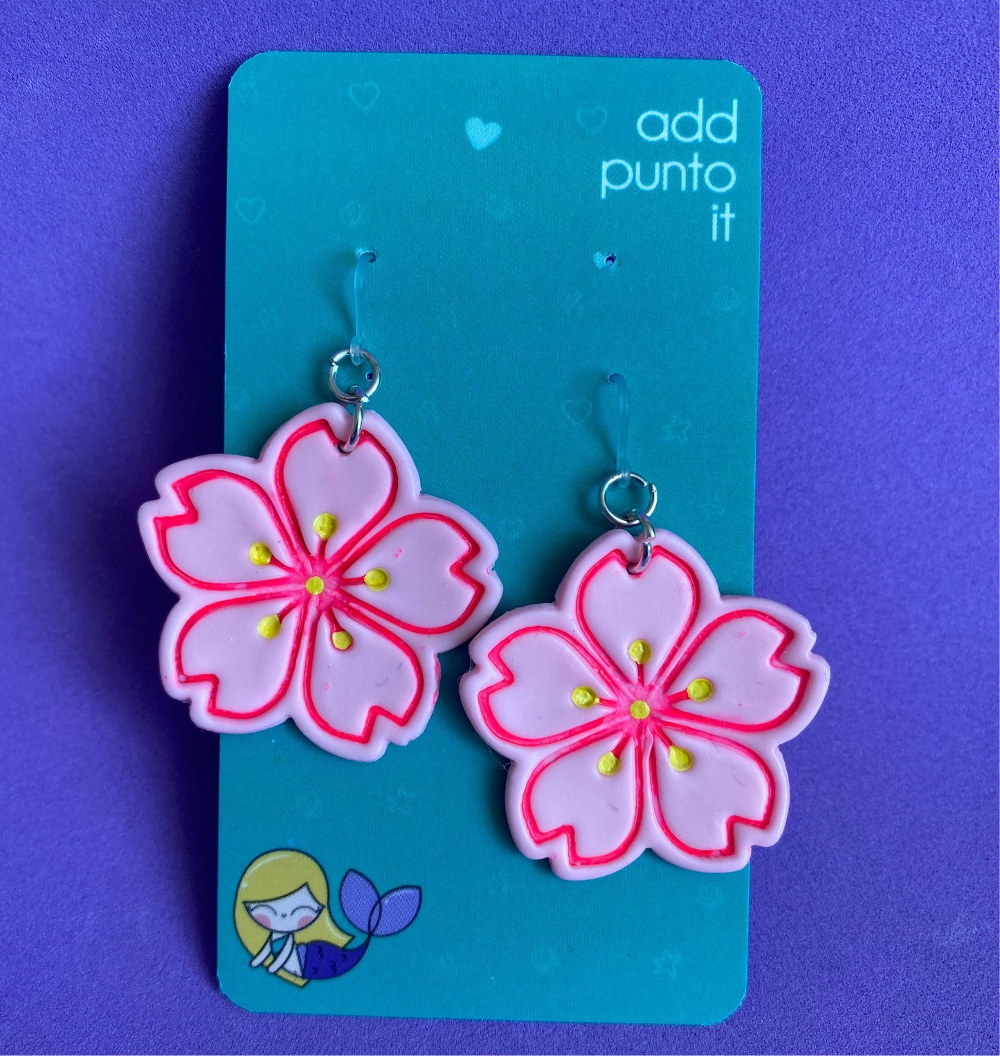 Aretes de gancho · 🌸 Flor de Cerezo (Sakura)