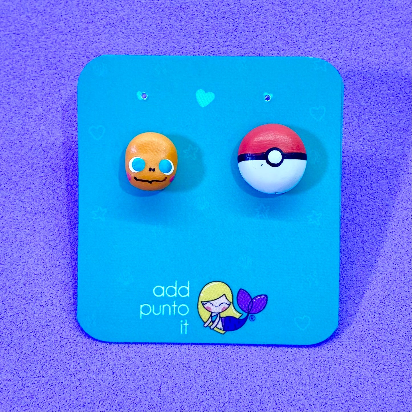 Aretes · Charmander y pokebola (Pokemón)