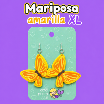Aretes · Mariposa AmaraillaXL