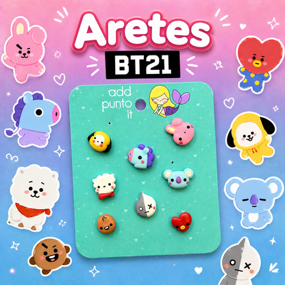 Aretes · BT21 (colección completa)