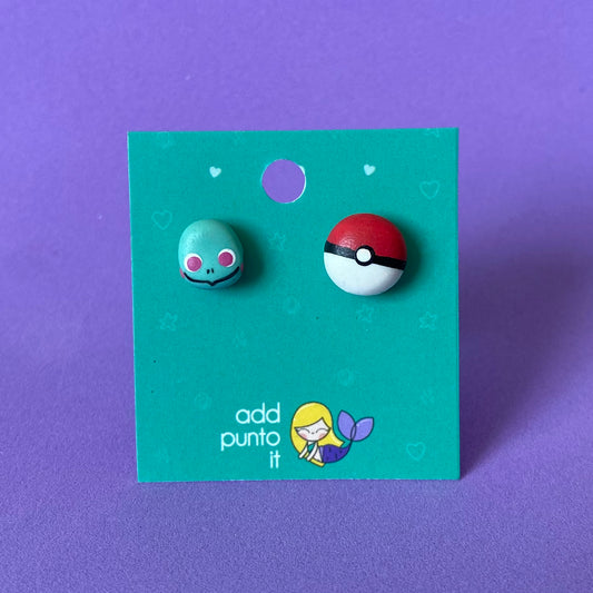 Aretes · Squirtle  y Pokebola (Pokemón)