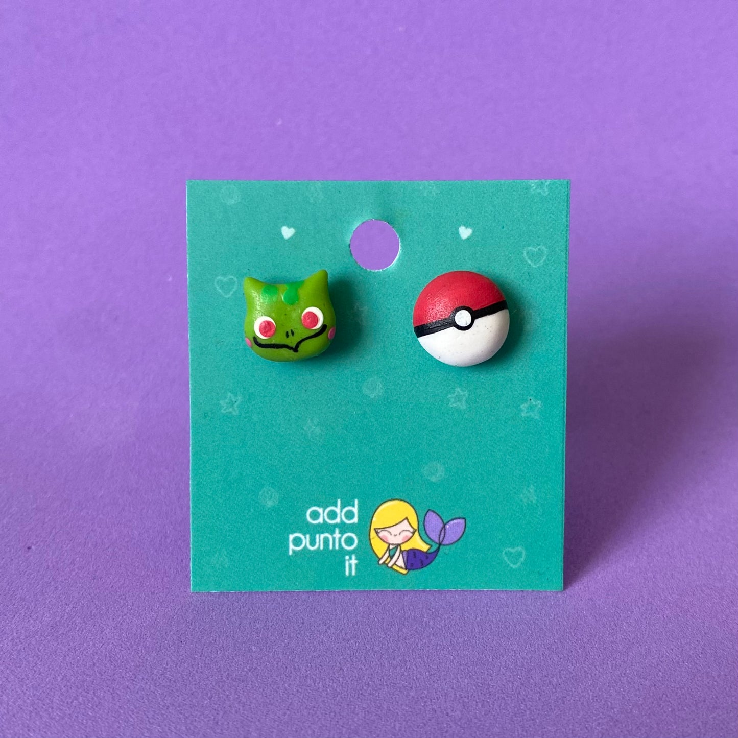 Aretes · Bulbasaur  y Pokebola (Pokemón)