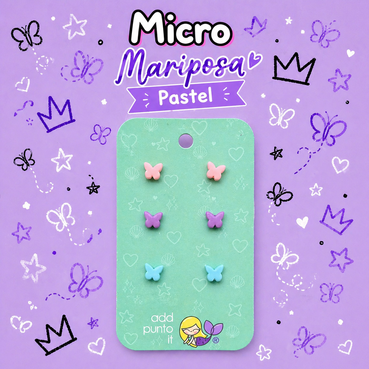 Aretes · Micro Mariposas Pastel (colección completa)