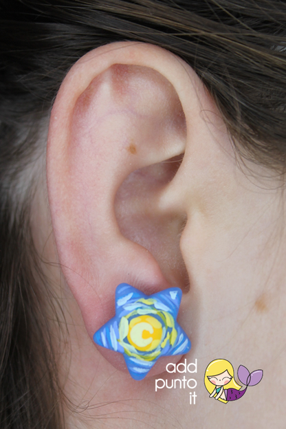 Aretes · Vincent Van Gogh y la Noche Estrellada NEÓN