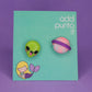 Aretes · Alien y planeta (GitD)