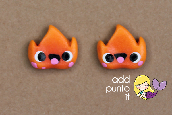 Aretes · Calcifer (Studio Ghibli, El castillo vagabundo)