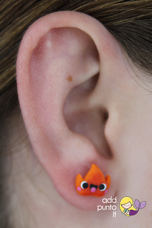 Aretes · Calcifer (Studio Ghibli, El castillo vagabundo)