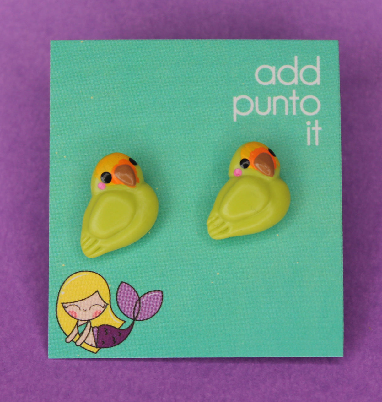 Aretes · Periquito Verde