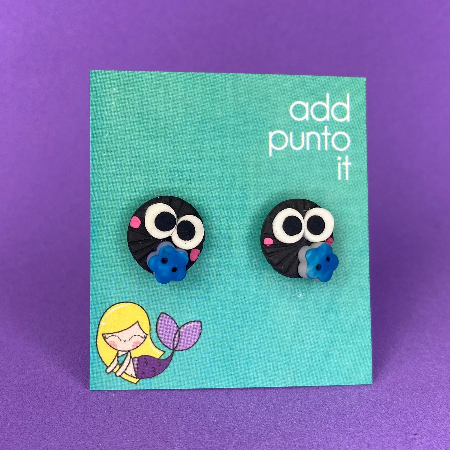 Aretes · Conejos de Polvo / Susuwatari ( Studio Ghibli) NEÓN