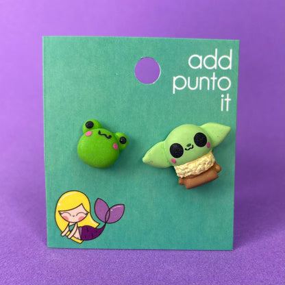 Aretes · Grogu y Rana, Baby Yoda (Star Wars)