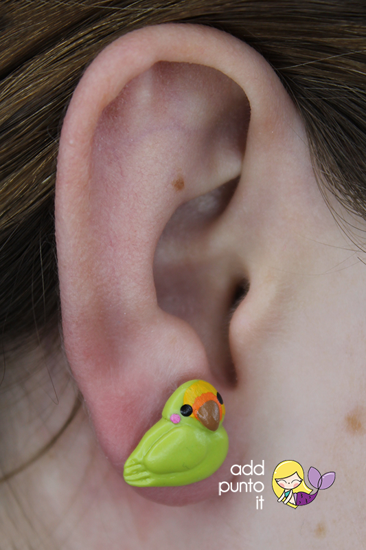 Aretes · Periquito Verde