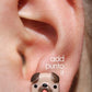 Aretes · Perrito Pug panza arriba