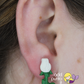 Aretes · Flor Rosa Blanca