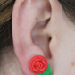 Aretes · Flor Rosa Roja