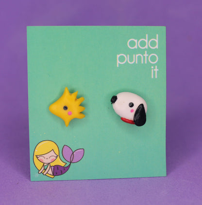 Aretes · Snoopy y Woodstock (Peanuts)