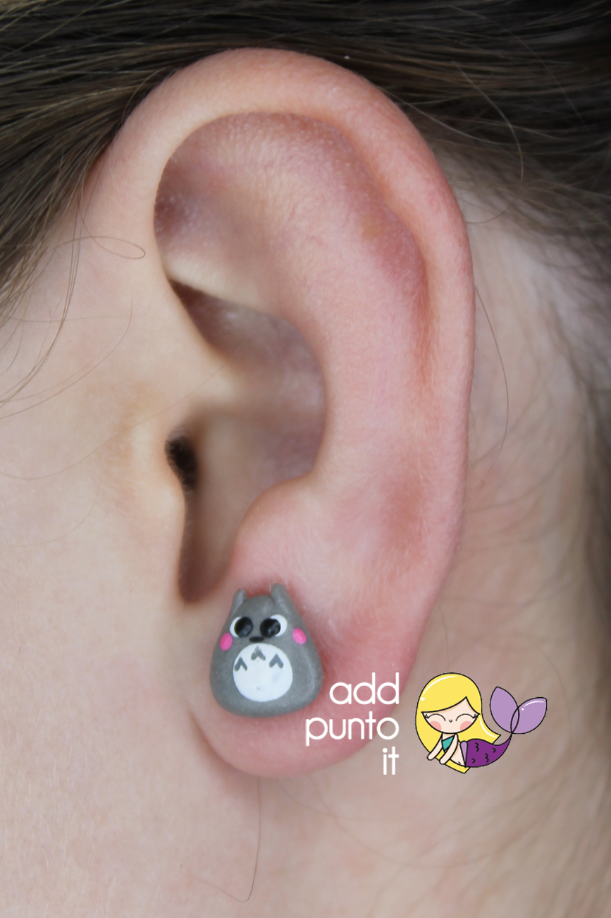 Aretes · Totoro y hoja (Mi vecino Totoro)