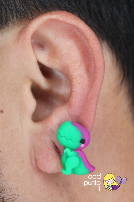 Aretes · T- Rex y corazón